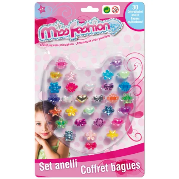 Miss Fashion 30 Bagues Multicolores- Bijoux & Montres Enfants