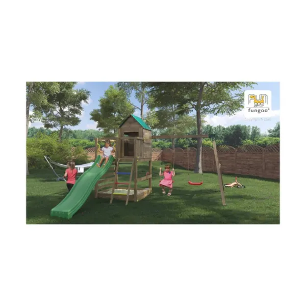 Fungoo Aire De Jeux A Double Plateforme Avec Balancoire Double - Jarcas- Aires De Jeux