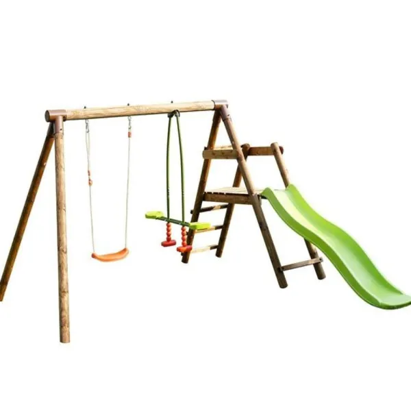 Soulet Aire De Jeux Avec Toboggan Menthe- Balancoires Et Portiques