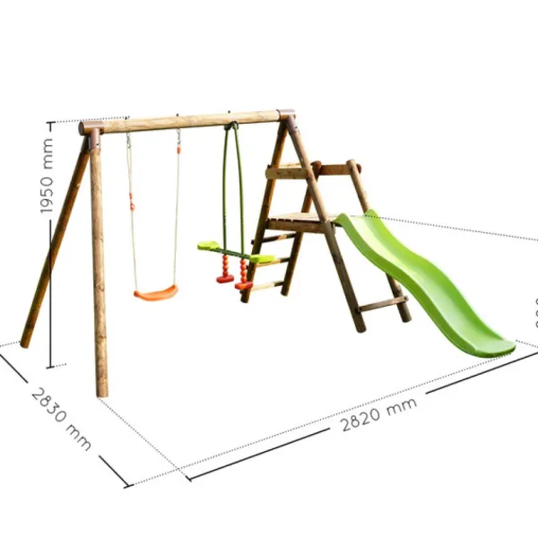 Soulet Aire De Jeux Avec Toboggan Menthe- Balancoires Et Portiques