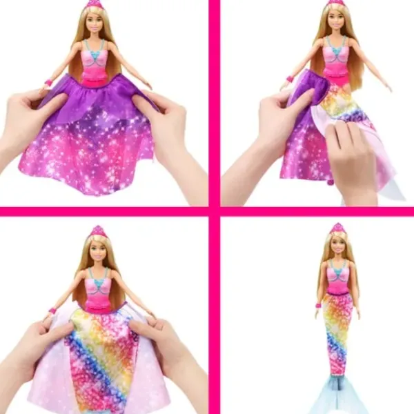 Mattel Barbie Et Poupées Mannequin|Barbie Princesse Transformation Sirene