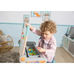 Smoby Bureau Modulo Space - 2 En 1 Pupitre En Bois A Tableau - Ardoise Double Face - Magnetique/Craie - 60 Accessoires- Tableaux, Ardoises