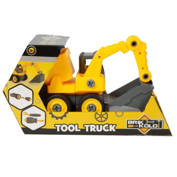 Brikkolo Camion De Chantier A Construire- Planchettes Et Construction En Bois