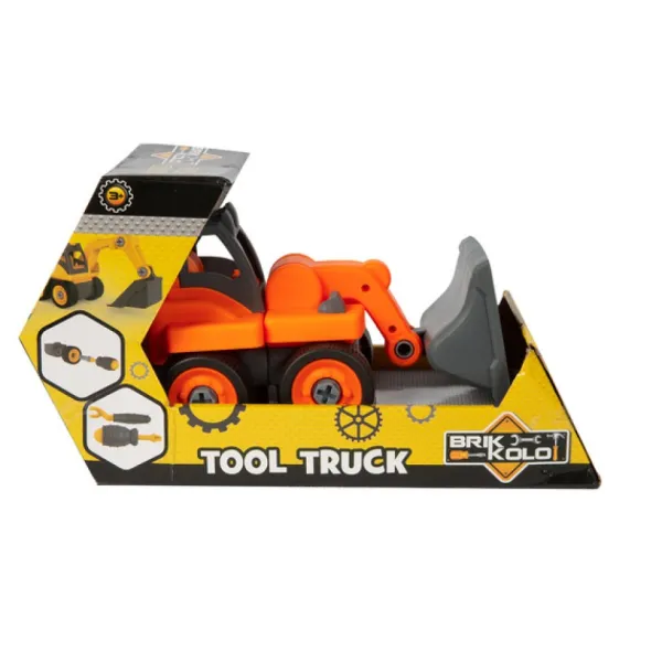 Brikkolo Camion De Chantier A Construire- Planchettes Et Construction En Bois