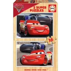 Educa Puzzles Bois|Cars 3-2 Puzzles En Bois De 16 Pieces