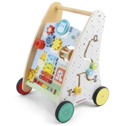 WOOD N PLAY Chariot De Marche En Bois Multi-Activités- Activités D'éveil
