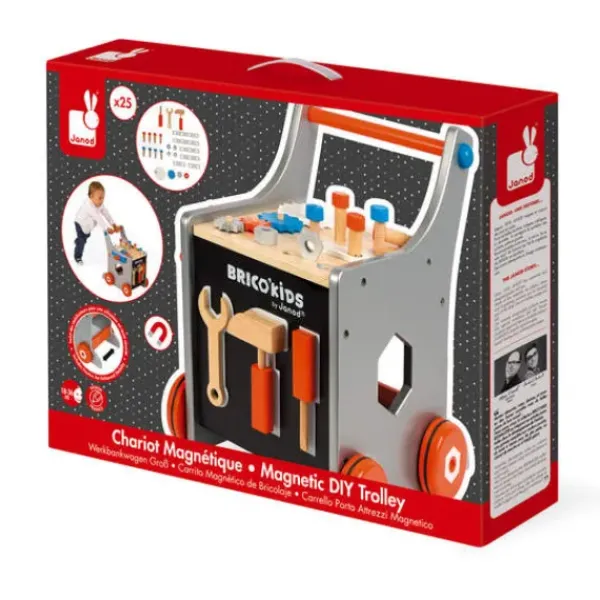 Janod Bricolage|Chariot Magnetique Brico'Kids (Bois)