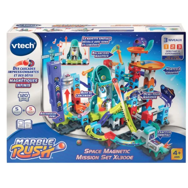 VTech Circuit A Billes Magnetiques - Space Magnetic Mission Set Xl300E- Constructions Magnétiques, Billes