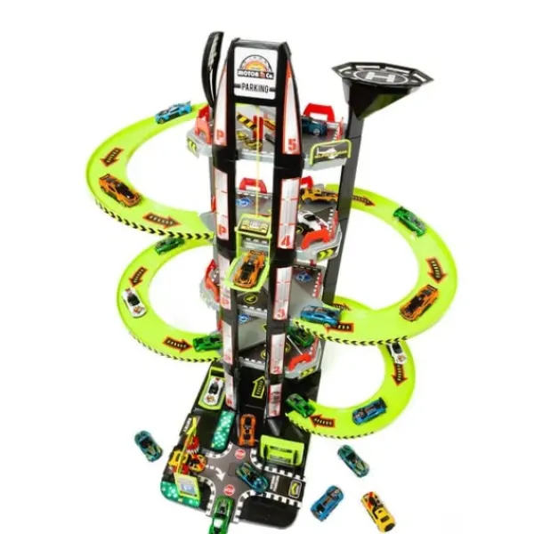Motor & Co Race Garages Et Circuits|Circuit De Voitures Glow Power Racer