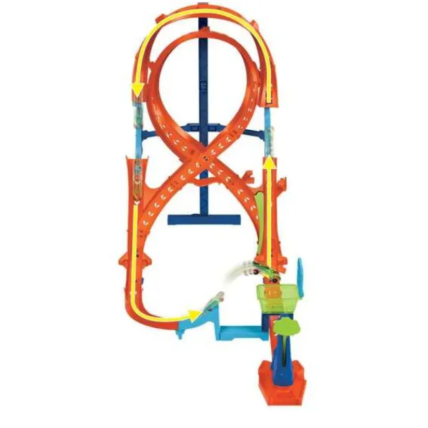 Mattel Circuit Piste Cascade Grand Huit - Hot Wheels- Jeux De Récréation