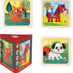 Janod Puzzles Bois|Coffret 3 Puzzles Tornado Titus Et Felix