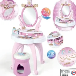 Smoby Faire Comme Les Grands|Coiffeuse Sur Pieds 2 En 1 Disney Princess