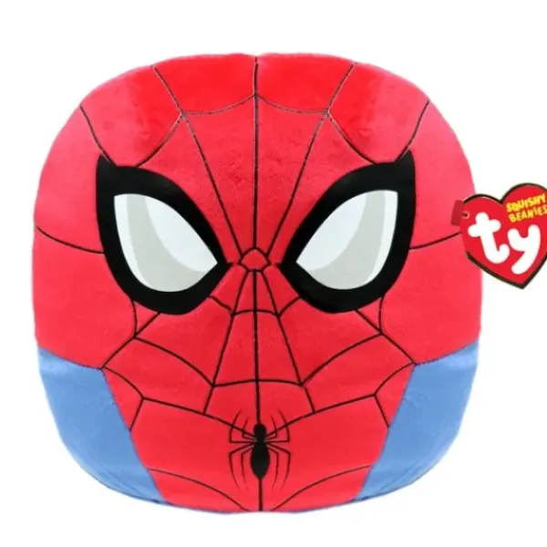 TY Peluches Super-héros Et Personnages|Coussin Squish A Boos Marvel - Spiderman 40 Cm