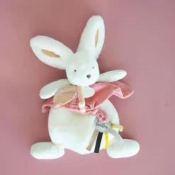 Doudou Et Compagnie Doudou Happy Boho Lapin Corail- Doudous