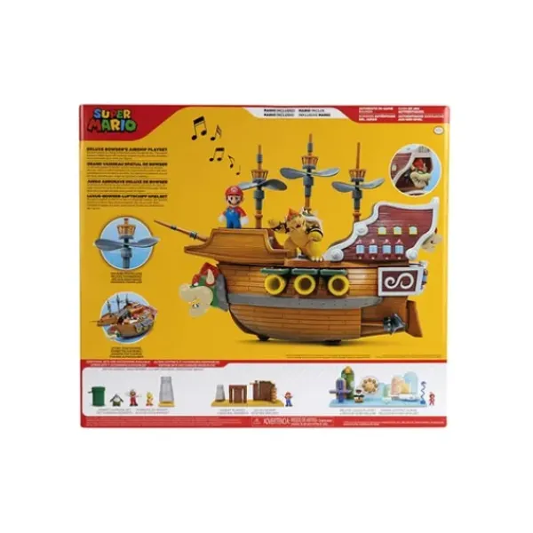 Jakks Pacific Figurines|Ensemble Mario Et Bateau Volant De Bowser