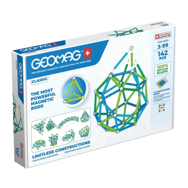 Geomag - Ecocolor 142 Pieces Color- Constructions Magnétiques, Billes