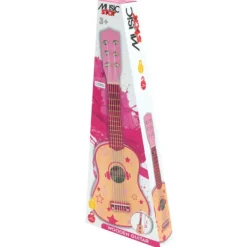 Music Star Guitare En Bois Rose 55 Cm- Instruments De Musique
