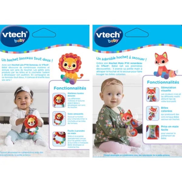 VTech Hochet Malo Le Renardeau Ou Leo Le Lionceau - Baby Loulous- Hochets, Anneaux De Dentition