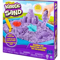 Spin Master Kinetic Sand - Coffret Chateau Et Son Bac - Sable Magique A Modeler- Mosaïque, Sable Et Paillettes