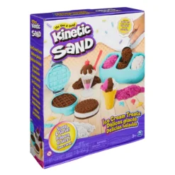 Spin Master Kinetic Sand - Coffret Delices Glaces - Sable Magique A Modeler- Mosaïque, Sable Et Paillettes