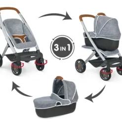Smoby Poussettes Poupons|Landau Bebe Confort 3 En 1 Gris