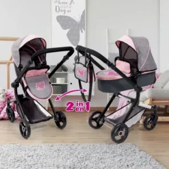 LOVE BEBE Accessoires Poupons|Landau Combine 2 En 1 -68 Cm