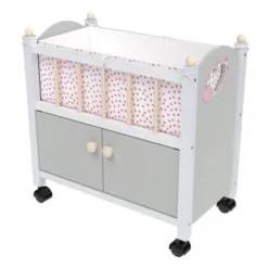 LOVE BEBE Accessoires Poupons|Lit De Poupon En Bois Avec Roues 50 Cm