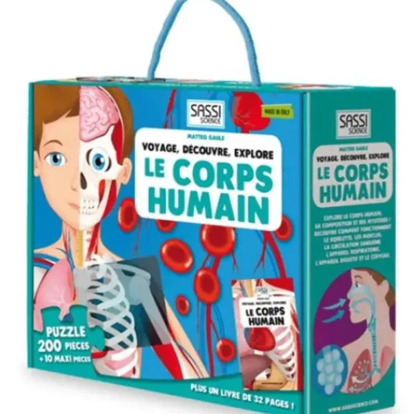 Sassi Junior Découvrir Le Monde|Livre Le Corps Humain En 2D - Voyage, Découvre, Explore