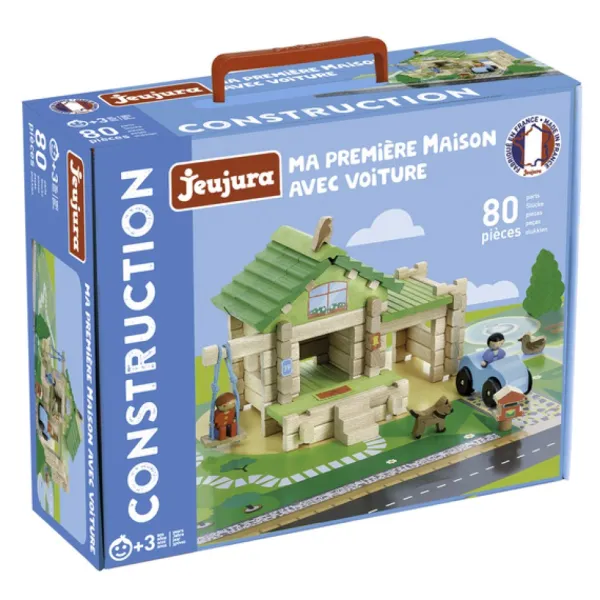 Jeujura Ma Premiere Maison En Bois 80 Pieces- Planchettes Et Construction En Bois