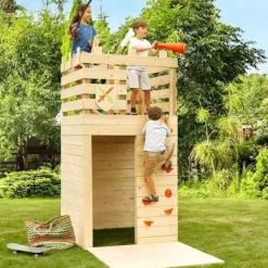 Soulet Maison En Bois Avec Mur D'Escalade Knight- Cabanes Et Maisonnettes