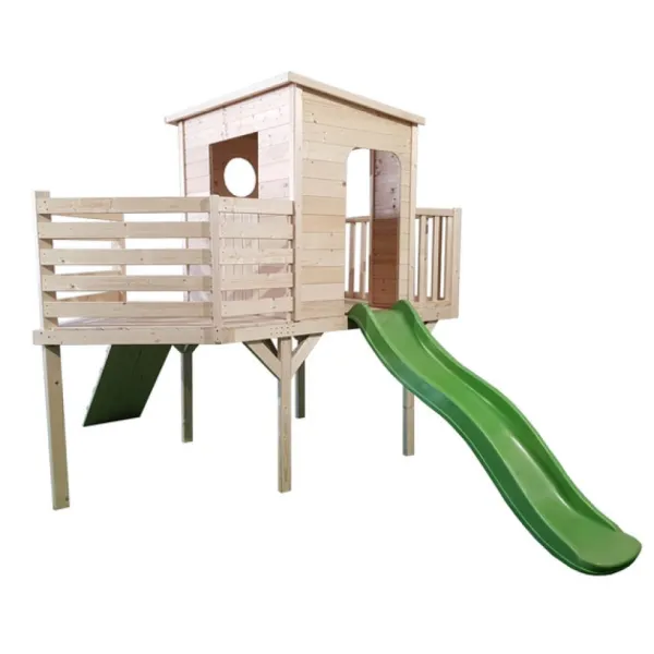 LG Distribution Maison En Bois Bateau Avec Toboggan- Cabanes Et Maisonnettes
