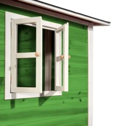 Exit Toys Maison En Bois Loft 300 Verte Avec Toboggan- Aires De Jeux