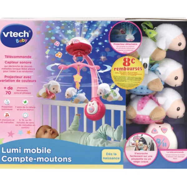 VTech Mobile - Lumi'Mobile Compte-Moutons Rose- Mobiles