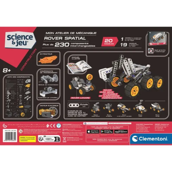 Clementoni Mon Atelier De Mecanique - Rover Nasa Motorise- Meccano, Engrenages