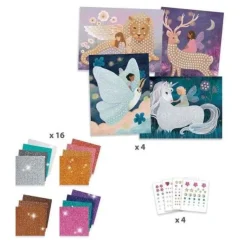 Djeco Mosaiques Le Monde Enchante- Mosaïque, Sable Et Paillettes