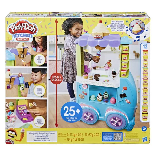 Play Doh Pate A Modeler - Camion De Glace Geant Play-Doh Kitchen- Pate À Modeler, Modelage Et Gravure