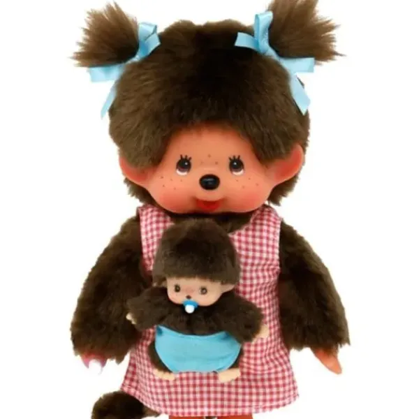 Bandai Peluches Animaux Et Autres|Peluche Kiki Monchhichi Maman Rose