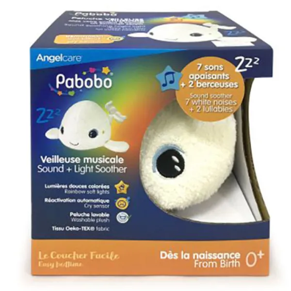 Pabobo Peluche Veilleuse Musicale Beluga- Veilleuses