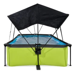 Exit Toys Piscine Lime 220 X 150 X 65 Avec Pompe Filtrante Et Voile D'Ombrage- Bouées Jeux Gonflables Et Piscines