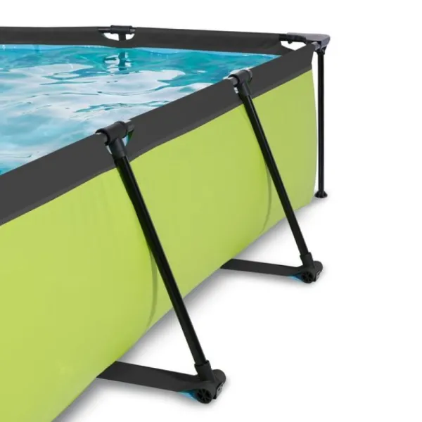 Exit Toys Piscine Rectangulaire Lime 220 X 150 X 65 Avec Pompe Filtrante- Bouées Jeux Gonflables Et Piscines