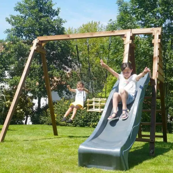 Soulet Portique En Bois Prune- Balancoires Et Portiques