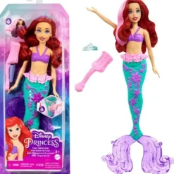 Mattel Poupées|Poupee Ariel Cheveux Fabuleux - Disney Princesses