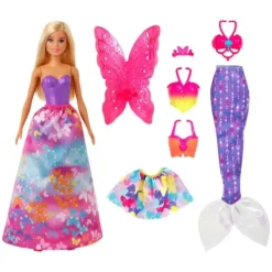 Mattel Barbie Et Poupées Mannequin|Poupee Barbie Dreamtopia Et Ses 3 Tenues