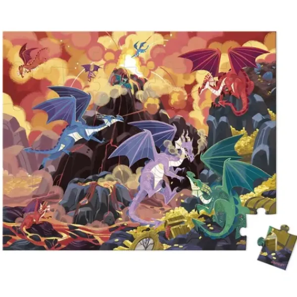 Janod Puzzles Enfants De 50 À 249 Pièces|Puzzle 54 Pieces - Terre De Dragons
