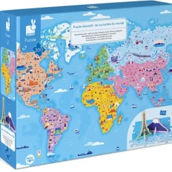 Janod Puzzles Enfants De 250 À 1000 Pièces|Puzzle Educatif - Les Curiosites Du Monde 350 Pieces