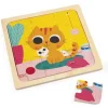 Janod Puzzles Bois|Puzzle En Bois Chat Peanut