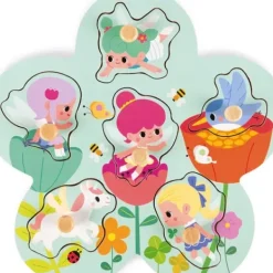 Janod Puzzles Bois|Puzzle En Bois Happy Fairies 6 Pieces