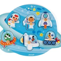 Janod Puzzles Bois|Puzzle En Bois Happy Space 6 Pieces