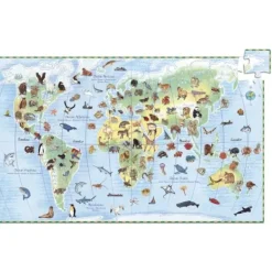 Djeco Puzzle Bébé / Enfant|Puzzle Observation Animaux Du Monde 100 Pieces
