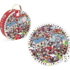 Janod Puzzles Enfants De 50 À 249 Pièces|Puzzle Observation Pompiers 208 Pieces